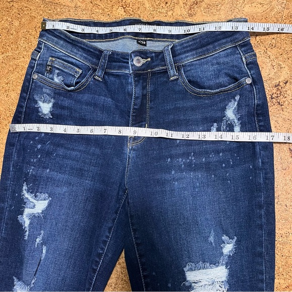 Judy Blue Destroyed Bleach Splatter Midrise Boyfriend Fit Jeans Sz 7/28 - Picture 13 of 15